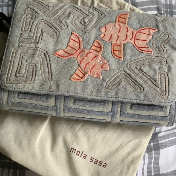 Mola Sasa denim envelope clutch - Picture 1 of 5